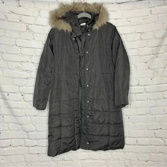 Roaman's Women's Mid-Length Puffer Jacket With Hood Winter Coat size Medium - Picture 1 of 9
